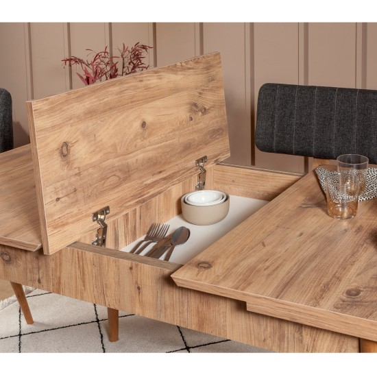 Extendable Dining Table & Chairs Set (5 Pieces) Vina 1053 - 4 - Anthracite, Atlantic Atlantic Pine
Anthracite