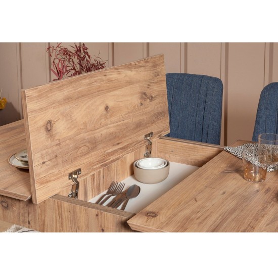Extendable Dining Table & Chairs Set (5 Pieces) Vina 1048 - 4 - Atlantic, Dark Blue Atlantic Pine
Dark Blue