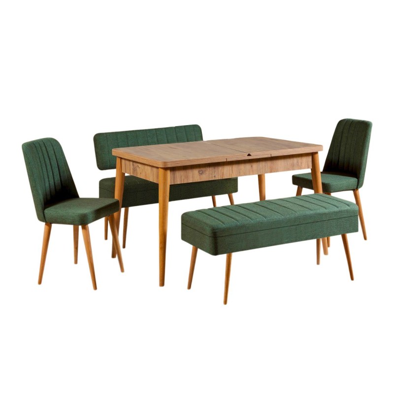 Extendable Dining Table & Chairs Set (5 Pieces) Vina 1070 - 4 - Atlantic, Green Atlantic Pine
Green