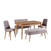 Extendable Dining Table & Chairs Set (5 Pieces) Vina 0701 - 4 - Atlantic, Grey Atlantic Pine
Grey