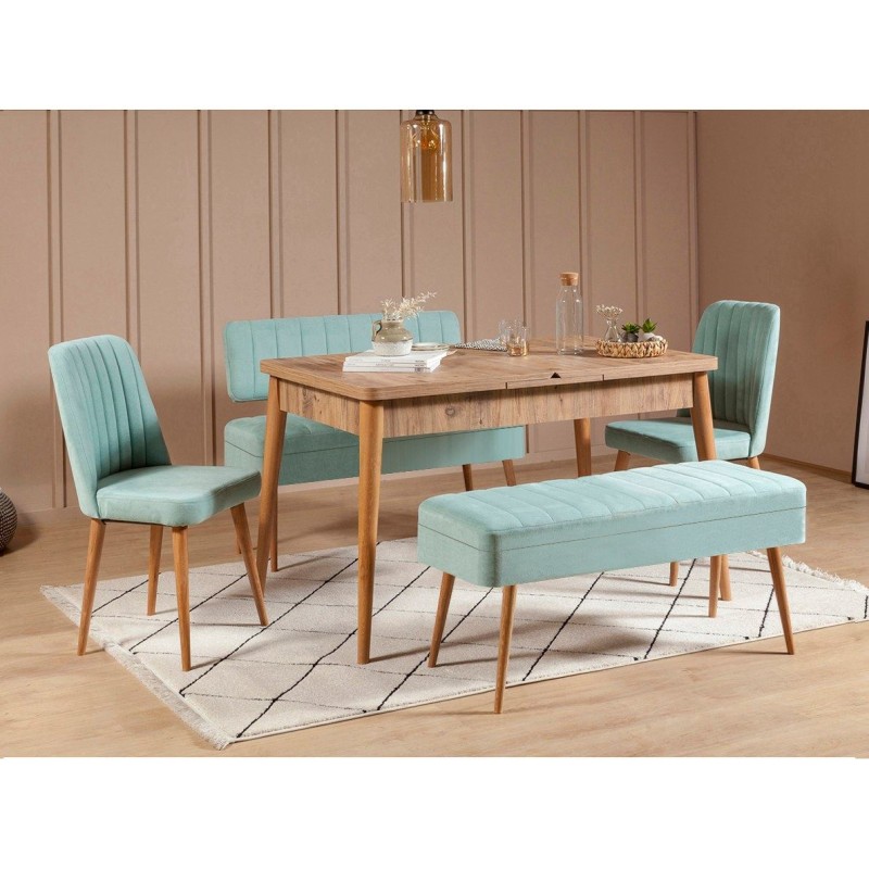 Extendable Dining Table & Chairs Set (5 Pieces) Vina 0701 - 4 - Atlantic, Green Atlantic Pine
Pistachio Green