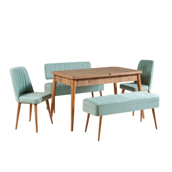 Extendable Dining Table & Chairs Set (5 Pieces) Vina 0701 - 4 - Atlantic, Green Atlantic Pine
Pistachio Green Extendable Dining Table & Chairs Set (5 Pieces) Vina 0701 - 4 - Atlantic, Green Atlantic Pine
Pistachio Green