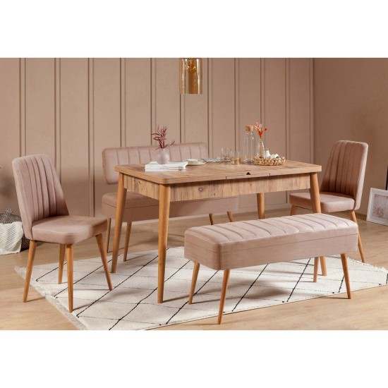Extendable Dining Table & Chairs Set (5 Pieces) Vina 0900 - 4 - Atlantic, Stone Atlantic Pine
Stone Extendable Dining Table & Chairs Set (5 Pieces) Vina 0900 - 4 - Atlantic, Stone Atlantic Pine
Stone