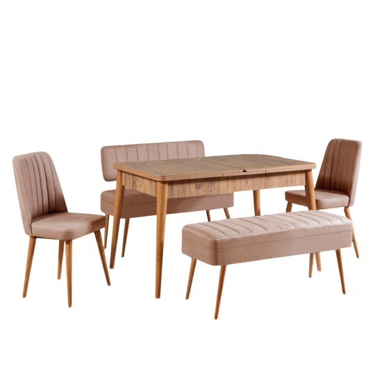 Extendable Dining Table & Chairs Set (5 Pieces) Vina 0900 - 4 - Atlantic, Stone Atlantic Pine
Stone Extendable Dining Table & Chairs Set (5 Pieces) Vina 0900 - 4 - Atlantic, Stone Atlantic Pine
Stone