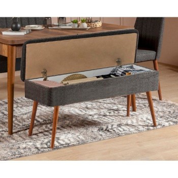 Extendable Dining Table & Chairs Set (5 Pieces) Vina 1053 - 4 - Anthracite, Walnut Walnut
Anthracite