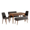 Extendable Dining Table & Chairs Set (5 Pieces) Vina 1053 - 4 - Anthracite, Walnut Walnut
Anthracite