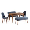 Extendable Dining Table & Chairs Set (5 Pieces) Vina 1048 - 4 - Walnut, Dark Blue Walnut
Dark Blue