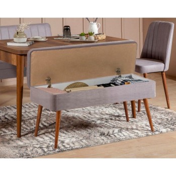 Extendable Dining Table & Chairs Set (5 Pieces) Vina 0701 - 4 - Walnut, Grey Walnut
Grey