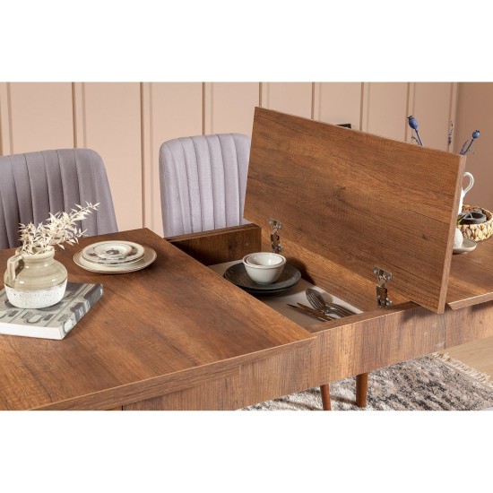 Extendable Dining Table & Chairs Set (5 Pieces) Vina 0701 - 4 - Walnut, Grey Walnut
Grey Extendable Dining Table & Chairs Set (5 Pieces) Vina 0701 - 4 - Walnut, Grey Walnut
Grey