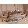 Extendable Dining Table & Chairs Set (5 Pieces) Vina 0900 - 4 - Walnut, Stone Walnut
Stone