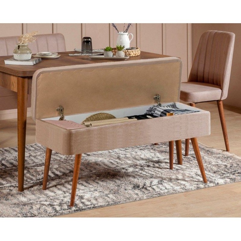 Extendable Dining Table & Chairs Set (5 Pieces) Vina 0900 - 4 - Walnut, Stone Walnut
Stone