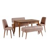 Extendable Dining Table & Chairs Set (5 Pieces) Vina 0900 - 4 - Walnut, Stone Walnut
Stone