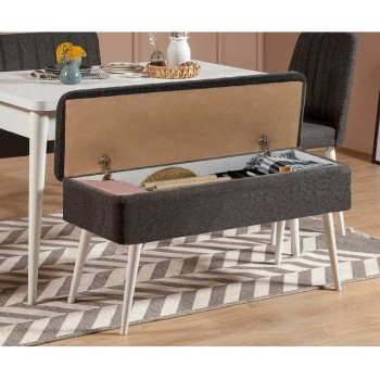 Extendable Dining Table & Chairs Set (5 Pieces) Vina 1053 - 4 - Anthracite, White White
Anthracite