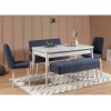 Extendable Dining Table & Chairs Set (5 Pieces) Vina 1048 - 4 - White, Dark Blue White
Dark Blue
