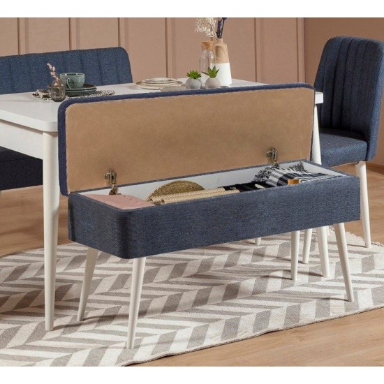 Extendable Dining Table & Chairs Set (5 Pieces) Vina 1048 - 4 - White, Dark Blue White
Dark Blue Extendable Dining Table & Chairs Set (5 Pieces) Vina 1048 - 4 - White, Dark Blue White
Dark Blue