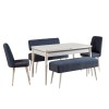 Extendable Dining Table & Chairs Set (5 Pieces) Vina 1048 - 4 - White, Dark Blue White
Dark Blue
