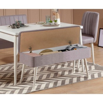 Extendable Dining Table & Chairs Set (5 Pieces) Vina 0701 - 4 - White, Grey White
Grey