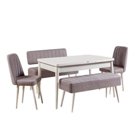 Extendable Dining Table & Chairs Set (5 Pieces) Vina 0701 - 4 - White, Grey White
Grey Extendable Dining Table & Chairs Set (5 Pieces) Vina 0701 - 4 - White, Grey White
Grey