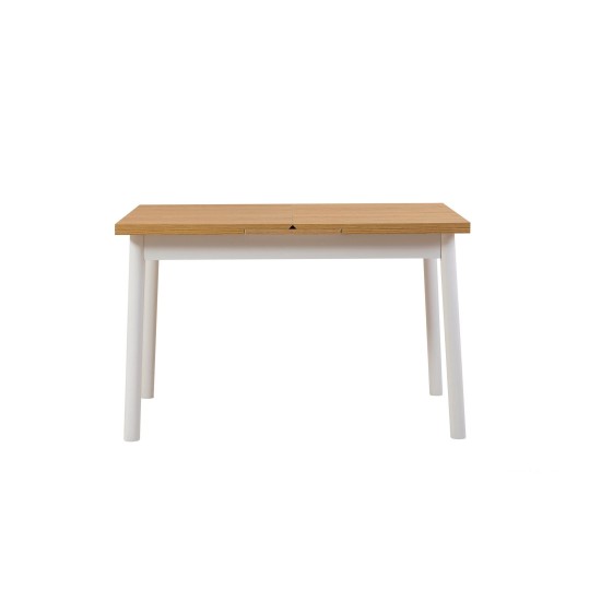 Extendable Dining Table Oliver Open - Karina White White Extendable Dining Table Oliver Open - Karina White White