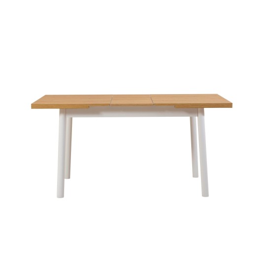 Extendable Dining Table Oliver Open - Karina White White Extendable Dining Table Oliver Open - Karina White White