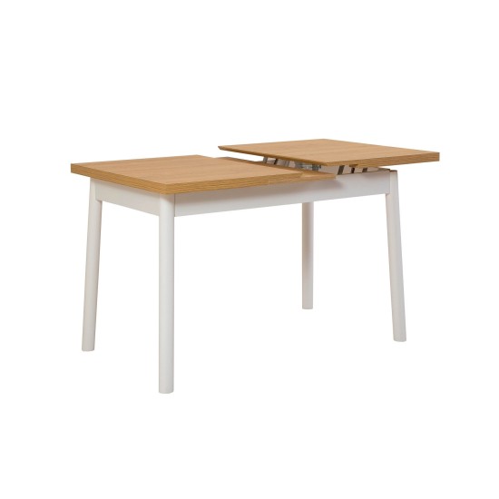Extendable Dining Table Oliver Open - Karina White White Extendable Dining Table Oliver Open - Karina White White