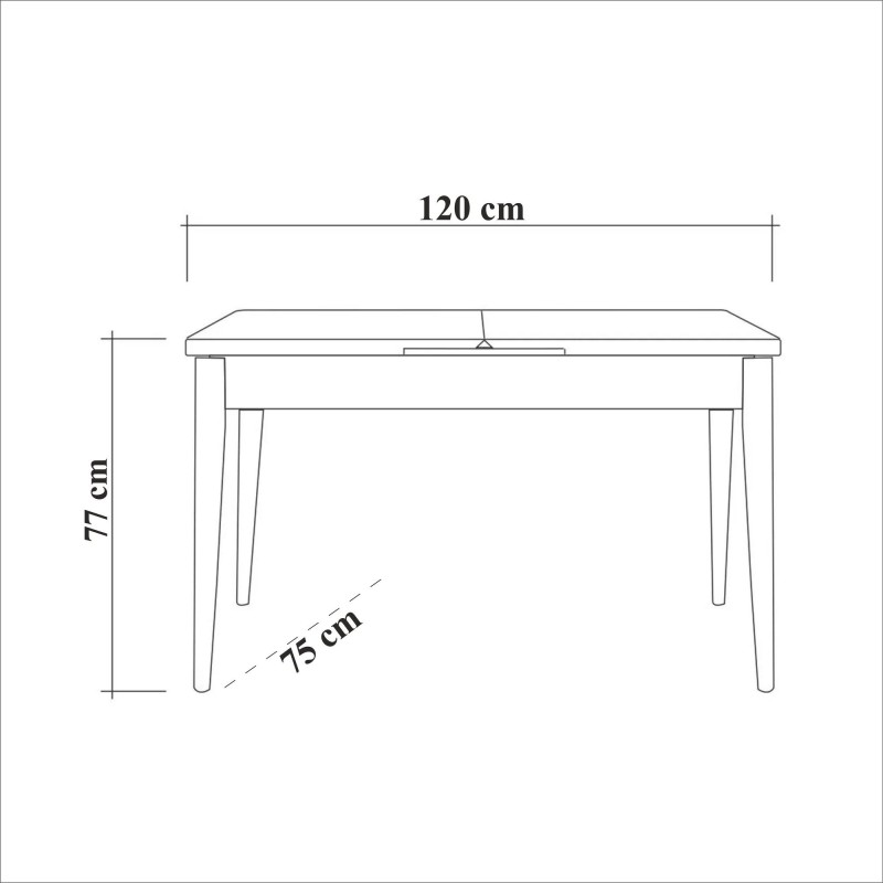 Extendable Dining Table Oliver Open - Karina White White