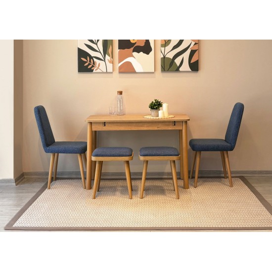 Extendable Dining Table & Chairs Set (6 Pieces) Vina Mini 03 1048 - Oak, Dark Blue Oak
Dark Blue Extendable Dining Table & Chairs Set (6 Pieces) Vina Mini 03 1048 - Oak, Dark Blue Oak
Dark Blue