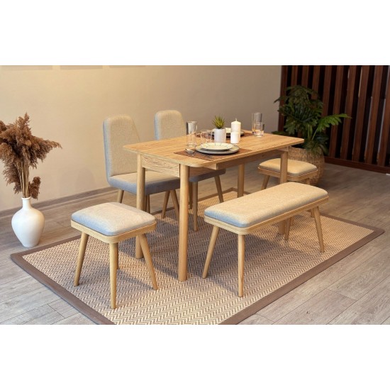Extendable Dining Table & Chairs Set (6 Pieces) Vina Mini 03 1005 - Oak, Cream Oak
Cream Extendable Dining Table & Chairs Set (6 Pieces) Vina Mini 03 1005 - Oak, Cream Oak
Cream