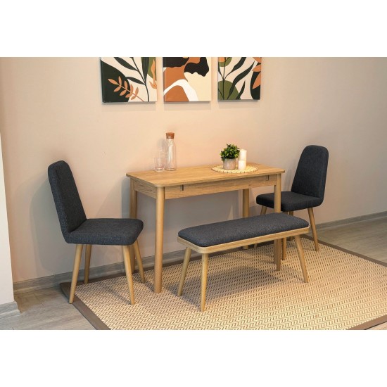 Extendable Dining Table & Chairs Set (6 Pieces) Vina Mini 03 1053 - Oak, Anthracite Oak
Anthracite Extendable Dining Table & Chairs Set (6 Pieces) Vina Mini 03 1053 - Oak, Anthracite Oak
Anthracite