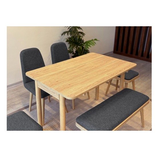 Extendable Dining Table & Chairs Set (6 Pieces) Vina Mini 03 1053 - Oak, Anthracite Oak
Anthracite Extendable Dining Table & Chairs Set (6 Pieces) Vina Mini 03 1053 - Oak, Anthracite Oak
Anthracite