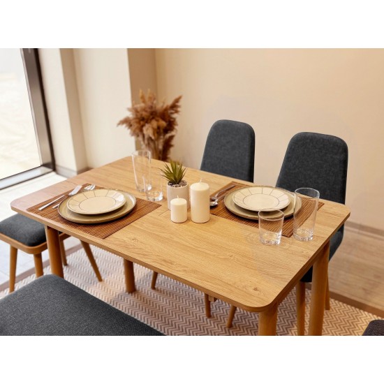 Extendable Dining Table & Chairs Set (6 Pieces) Vina Mini 03 1053 - Oak, Anthracite Oak
Anthracite Extendable Dining Table & Chairs Set (6 Pieces) Vina Mini 03 1053 - Oak, Anthracite Oak
Anthracite