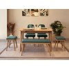 Extendable Dining Table & Chairs Set (6 Pieces) Vina Mini 03 1070 - Oak, Green Oak
Green
