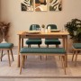 Extendable Dining Table & Chairs Set (6 Pieces) Vina Mini 03 1070 - Oak, Green Oak
Green
