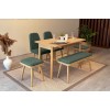 Extendable Dining Table & Chairs Set (6 Pieces) Vina Mini 03 1070 - Oak, Green Oak
Green
