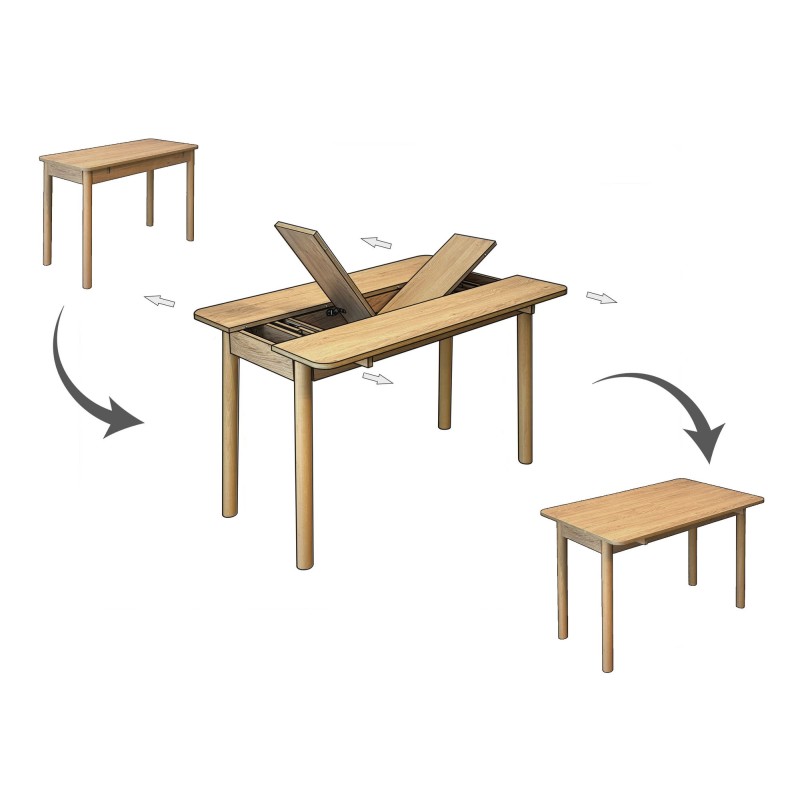 Extendable Dining Table & Chairs Set (6 Pieces) Vina Mini 03 1070 - Oak, Green Oak
Green