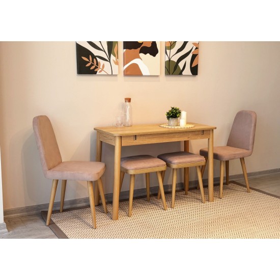 Extendable Dining Table & Chairs Set (6 Pieces) Vina Mini 03 0900 - Oak, Stone Oak
Stone Extendable Dining Table & Chairs Set (6 Pieces) Vina Mini 03 0900 - Oak, Stone Oak
Stone