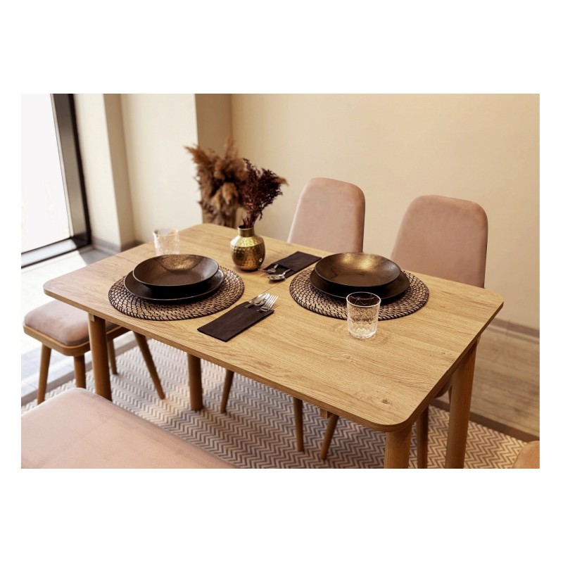 Extendable Dining Table & Chairs Set (6 Pieces) Vina Mini 03 0900 - Oak, Stone Oak
Stone