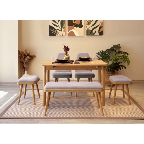 Extendable Dining Table & Chairs Set (6 Pieces) Vina Mini 03 0701 - Oak, Soho Grey Oak
Soho Grey Extendable Dining Table & Chairs Set (6 Pieces) Vina Mini 03 0701 - Oak, Soho Grey Oak
Soho Grey
