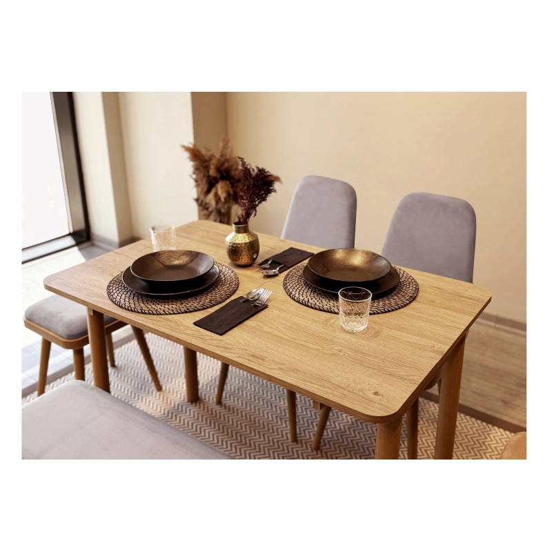 Extendable Dining Table & Chairs Set (6 Pieces) Vina Mini 03 0701 - Oak, Soho Grey Oak
Soho Grey