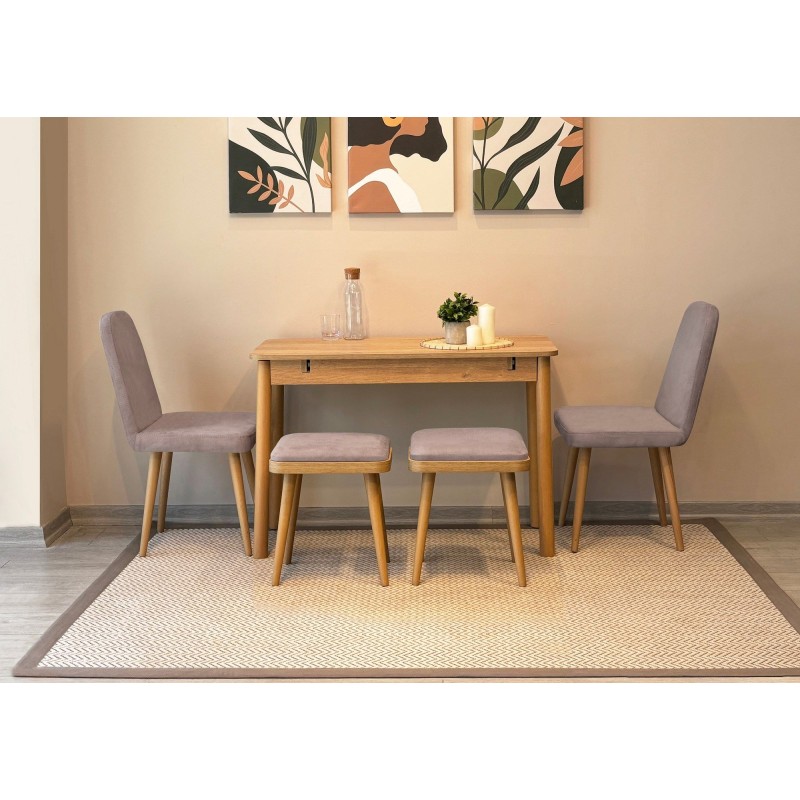 Extendable Dining Table & Chairs Set (6 Pieces) Vina Mini 03 0701 - Oak, Soho Grey Oak
Soho Grey