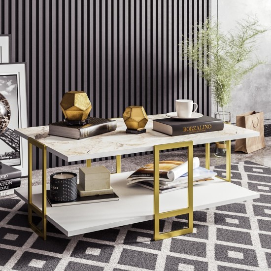 Coffee Table Polka - White Gold
White Coffee Table Polka - White Gold
White