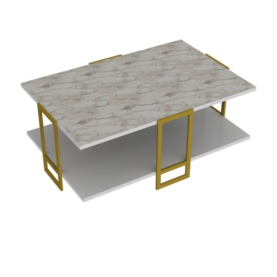 Coffee Table Polka - White Gold
White Coffee Table Polka - White Gold
White