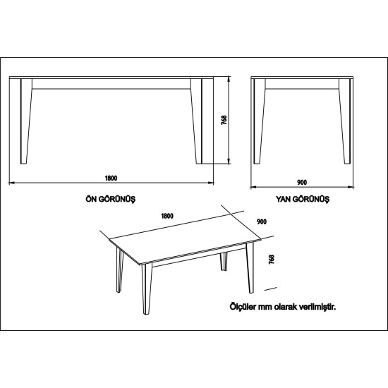 Dining Table Polka - Black Black Dining Table Polka - Black Black