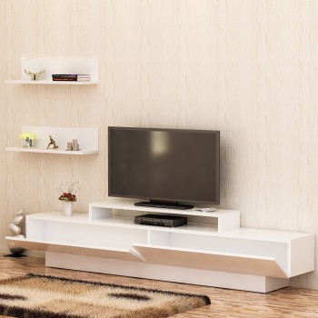 Έπιπλο Τηλεόρασης Lucca TV - Χρώμα Λευκό - 180x31x40εκ