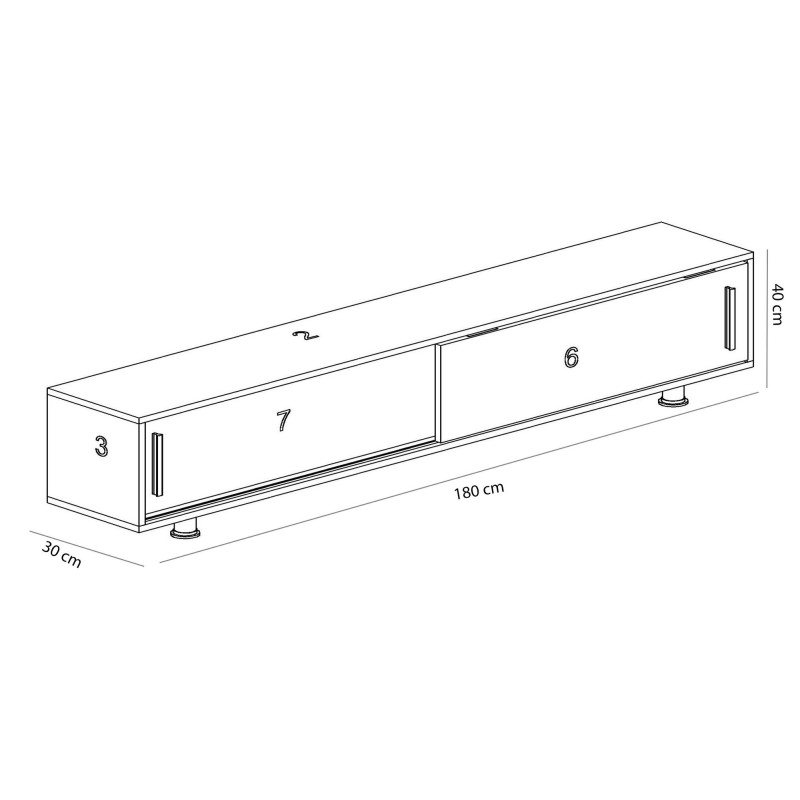 TV Stand Nehi - White, White White
