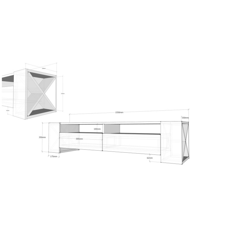 TV Stand Sosruko - Walnut, White Walnut
White