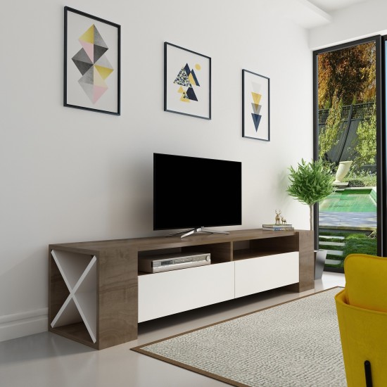TV Stand Sosruko - Walnut, White Walnut
White TV Stand Sosruko - Walnut, White Walnut
White