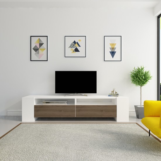 TV Stand Sosruko - White, Walnut Walnut
White TV Stand Sosruko - White, Walnut Walnut
White