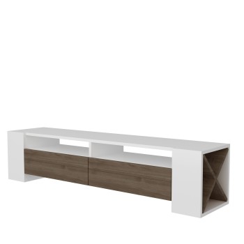 TV Stand Sosruko - White, Walnut Walnut
White