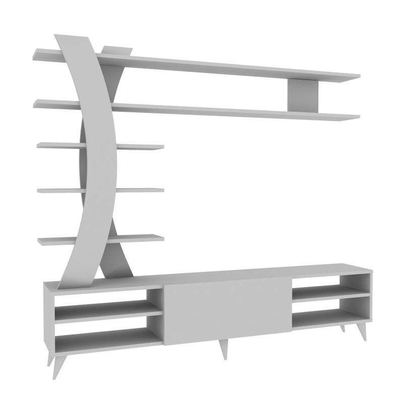 Σύνθεση Τηλεόρασης - Duru - Χρώμα Λευκό - 180x29,5x162εκ